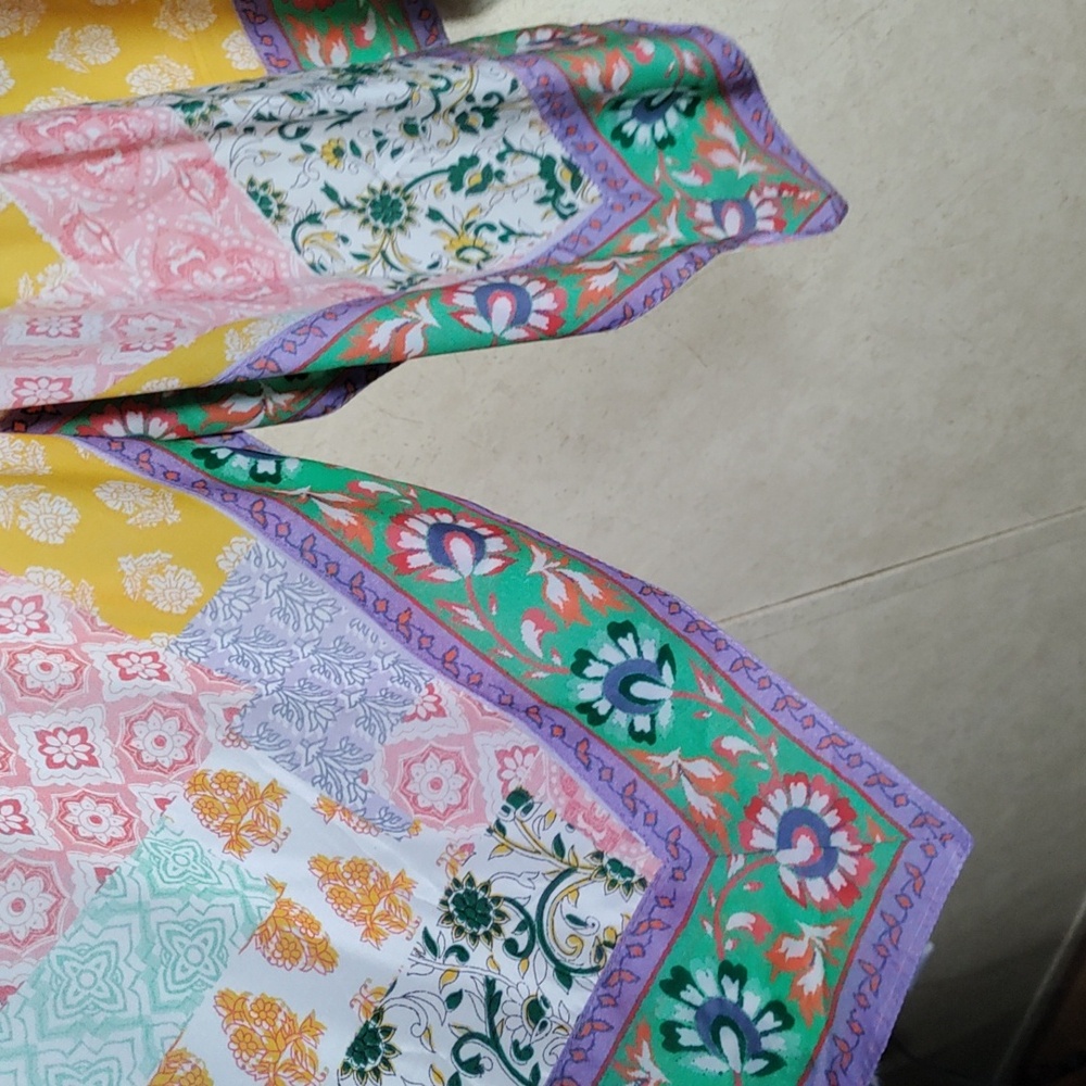 01519 Tolani multi-color patchwork open front jac… - image 6